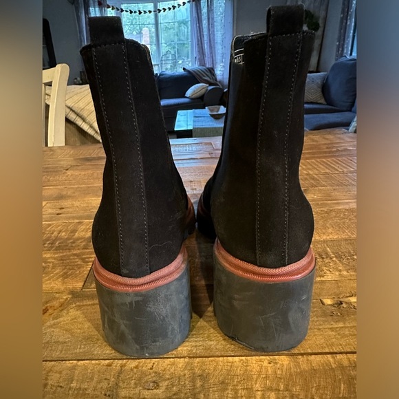 Antonio de Faria Black Suede Platform Chelsea Boots Size 9.5 - Picture 4 of 9